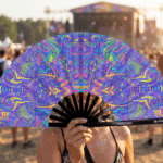 Festival-Fächer Psychedelic Mandala Violett für Psytrance & Rave – Ansicht 3