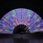Festival-Fächer Psychedelic Mandala Violett für Psytrance & Rave – Ansicht 1