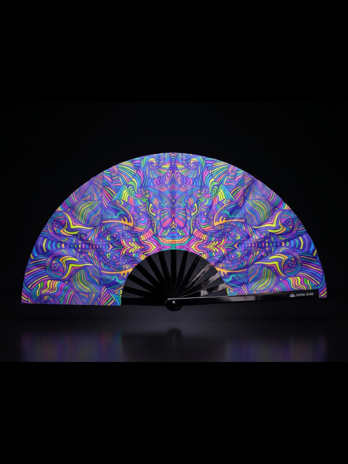 Festival-Fächer Psychedelic Mandala Violett für Psytrance & Rave