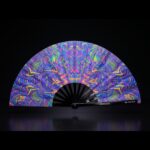 Festival-Fächer Psychedelic Mandala Violett für Psytrance & Rave – Ansicht 1