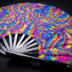 Festival-Fächer Psychedelic Melt Lila für Goa & Psytrance – Ansicht 5