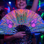 Festival-Fächer Schmetterling-Mandala Lila für Psytrance & Festival – Ansicht 2