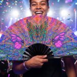 Festival-Fächer Schmetterling-Mandala Lila für Psytrance & Festival – Ansicht 4