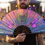 Festival-Fächer Schmetterling-Mandala Lila für Psytrance & Festival – Ansicht 3