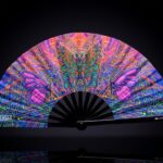 Festival-Fächer Schmetterling-Mandala Lila für Psytrance & Festival – Ansicht 1