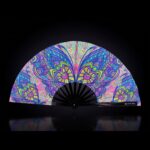 Festival-Fächer Schmetterling-Mandala Türkis für Psytrance & Rave – Ansicht 1