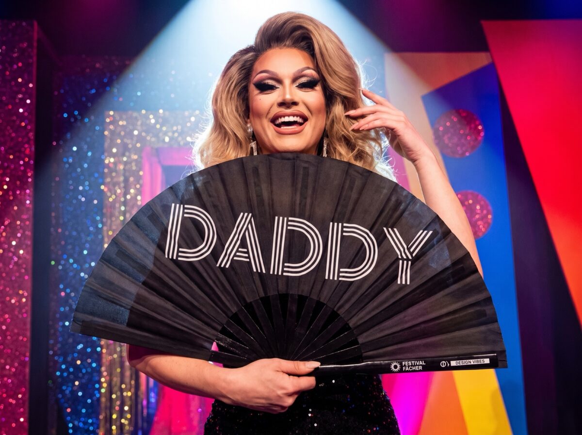 Festival-Fächer „DADDY“ in Schwarz, Rave & Pride Accessoire – Ansicht 5