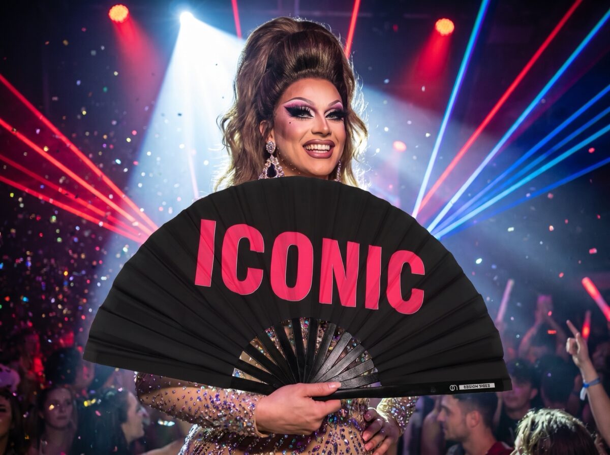 Festival-Fächer „ICONIC“ in Schwarz/Pink, Rave Statement – Ansicht 5