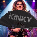 Festival-Fächer „KINKY“ in Schwarz, Rave & Pride Statement – Ansicht 5