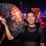 Festival-Fächer „TWINK DEATH“ Schwarz für Techno & Rave – Ansicht 2