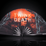 Festival-Fächer „TWINK DEATH“ Schwarz für Techno & Rave – Ansicht 1