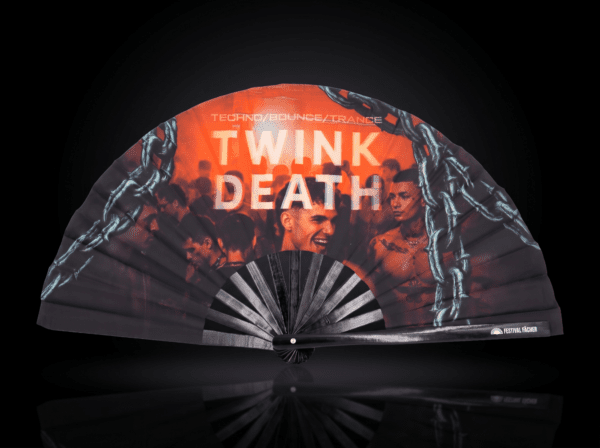 Festival-Fächer „TWINK DEATH“ Schwarz für Techno & Rave