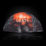 Festival-Fächer „TWINK DEATH“ Schwarz für Techno & Rave – Ansicht 1