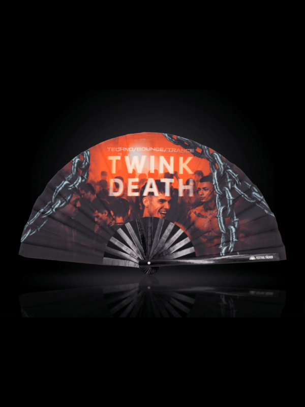 Festival-Fächer „TWINK DEATH“ Schwarz für Techno & Rave