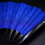 Festival-Fächer Royalblau Glitzer für Festival & Party – Ansicht 5