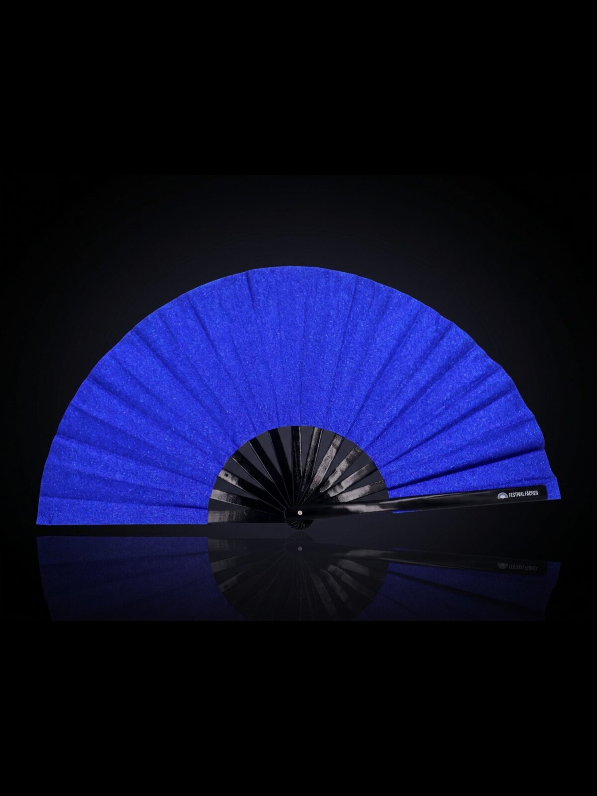 Festival-Fächer Royalblau Glitzer für Festival & Party